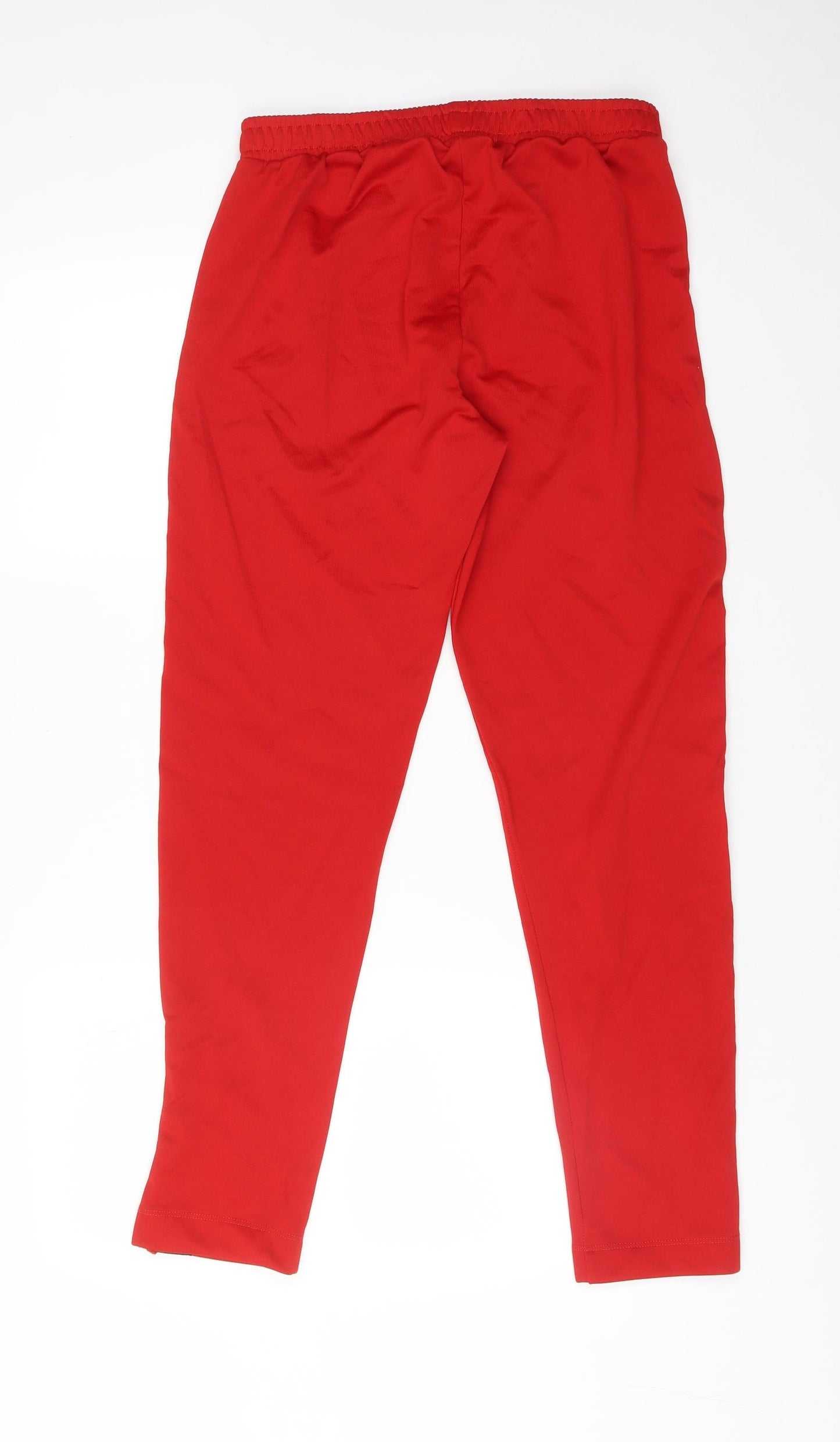 Zara Womens Red Striped Polyester Jogger Trousers Size M L29 in Regular