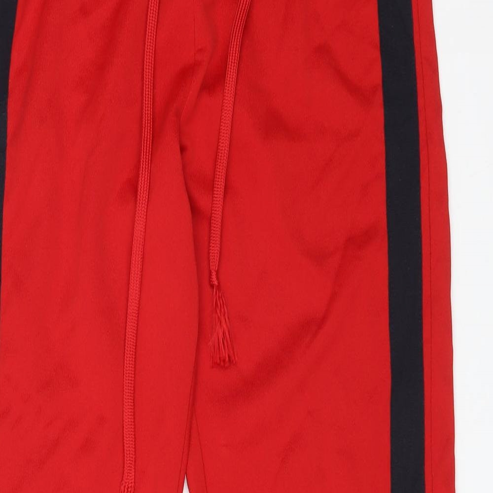 Zara Womens Red Striped Polyester Jogger Trousers Size M L29 in Regular