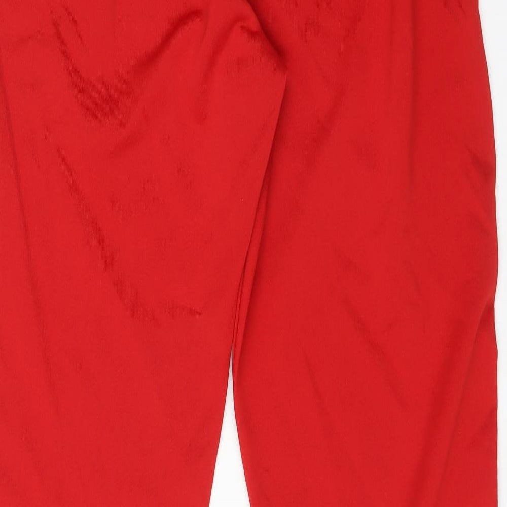 Zara Womens Red Striped Polyester Jogger Trousers Size M L29 in Regular