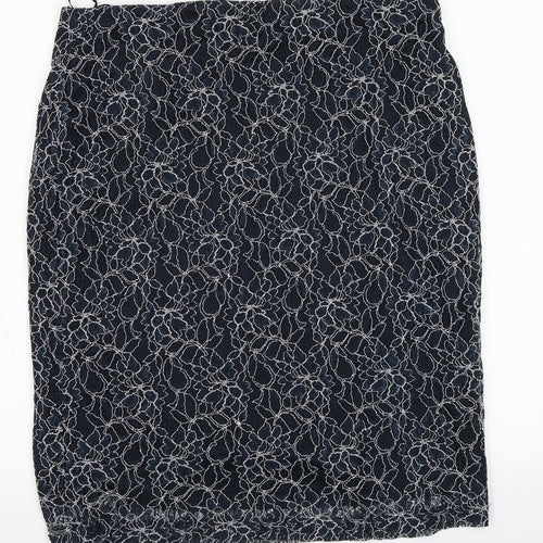 Lavitta Womens Blue Floral Nylon A-Line Skirt Size 16