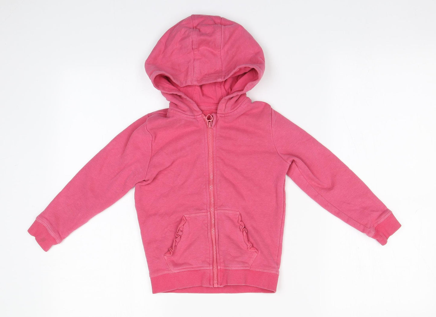 George Girls Pink  Cotton Full Zip Hoodie Size 4-5 Years