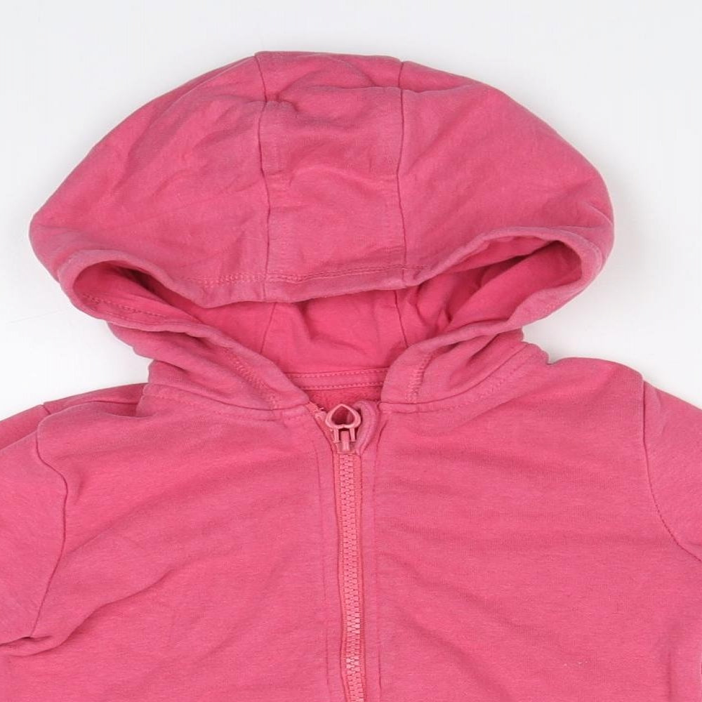 George Girls Pink  Cotton Full Zip Hoodie Size 4-5 Years