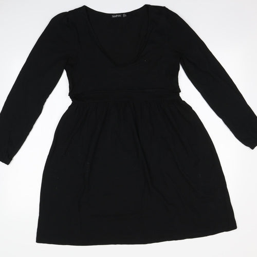 Boohoo Womens Black   A-Line  Size 10  Round Neck