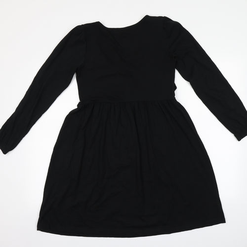 Boohoo Womens Black   A-Line  Size 10  Round Neck