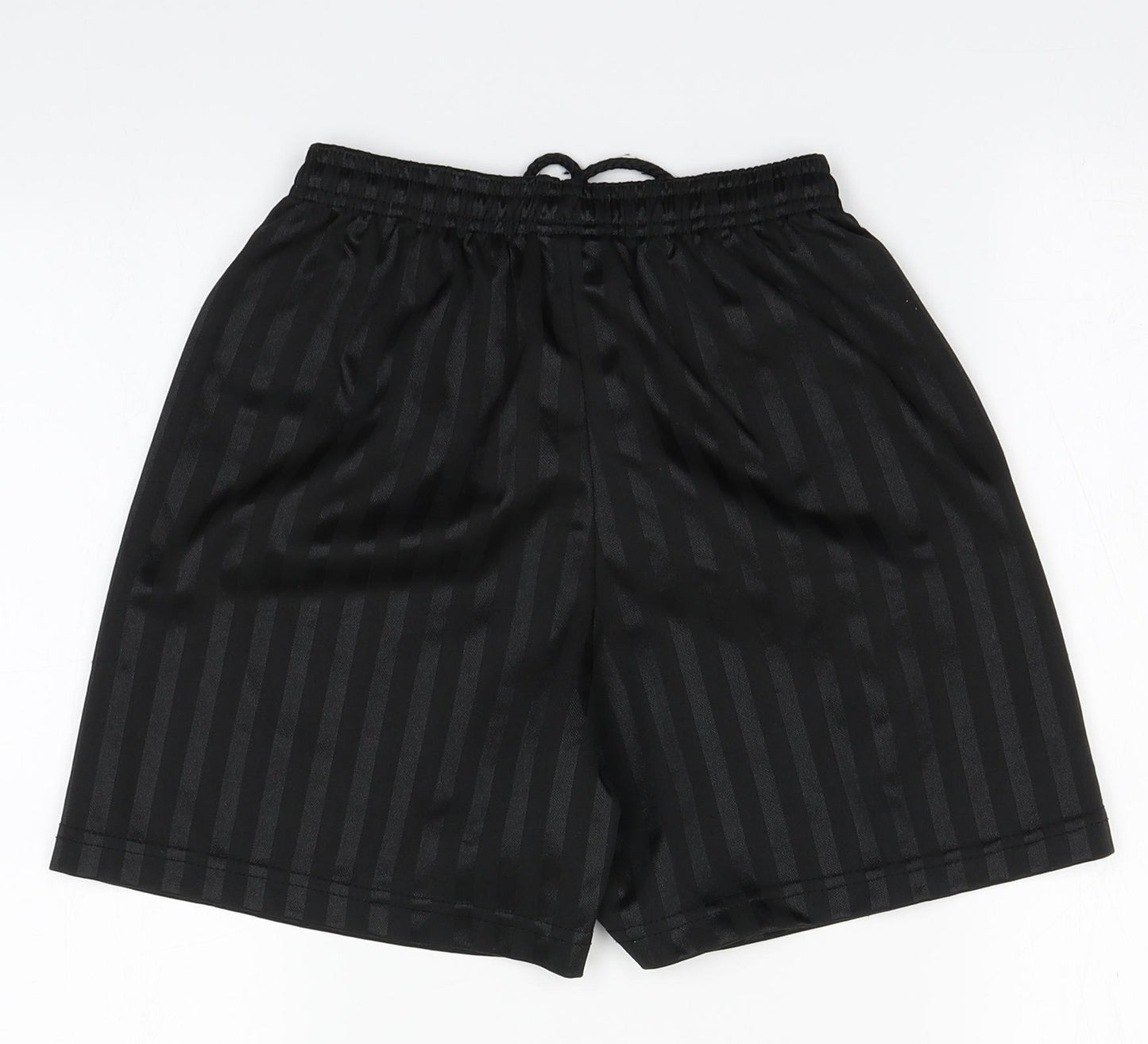 Precision Boys Black Striped Polyester Utility Shorts   Regular