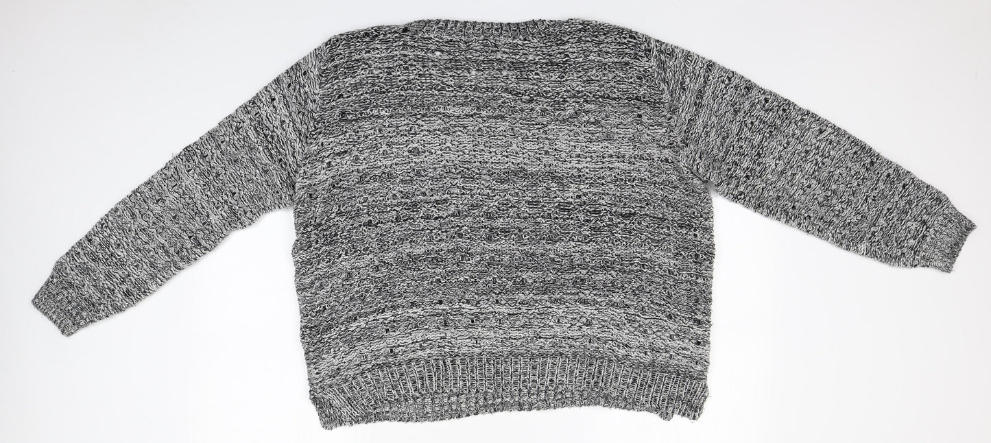 Papaya Womens Grey Roll Neck  Cotton Pullover Jumper Size 18