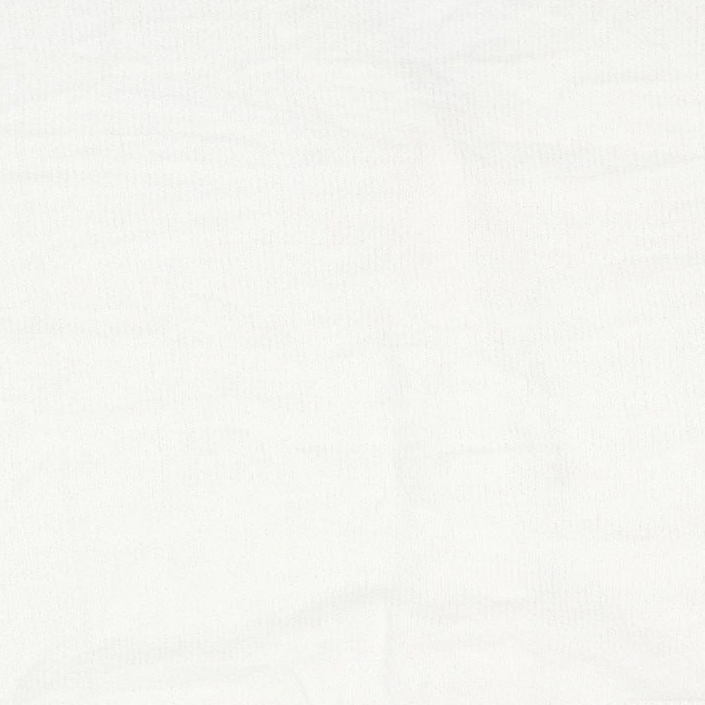 Preworn Womens White Round Neck  Acrylic Cardigan Jumper Size M