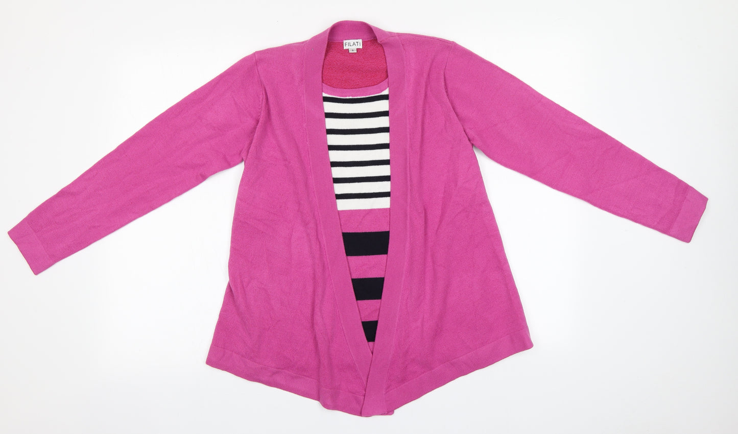 FILAT! Womens Pink Round Neck  Acrylic Pullover Jumper Size S