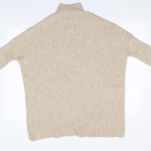 George Womens Beige Round Neck  Acrylic Pullover Jumper Size S