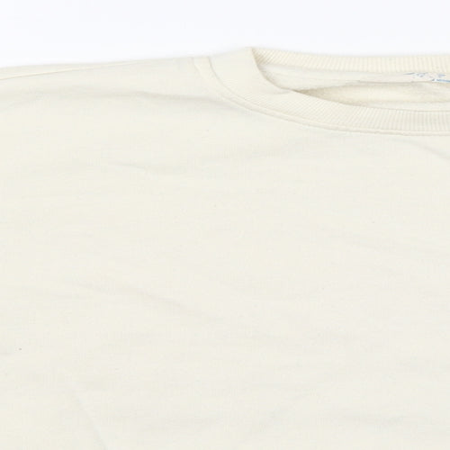 Primark Womens Ivory Round Neck  Cotton Pullover Jumper Size 10