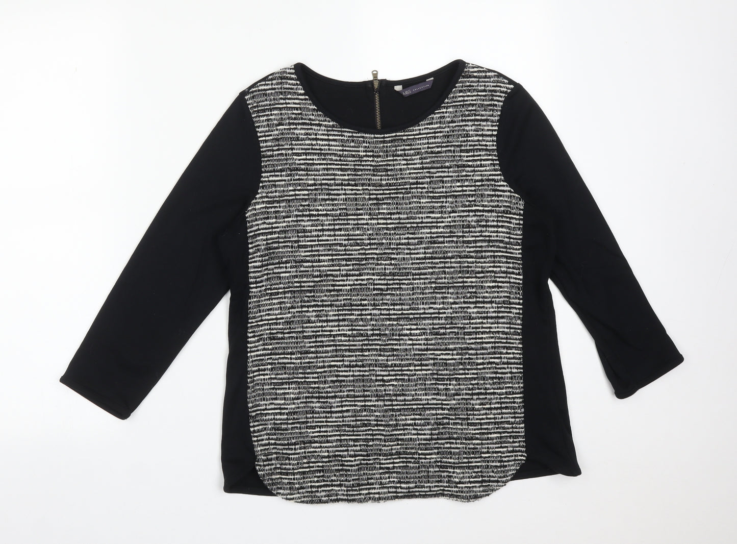 M&S Womens Multicoloured  Viscose Basic T-Shirt Size 10 Round Neck