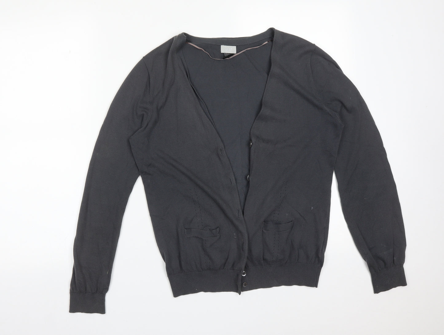 H&M Womens Grey   Cotton Cardigan Jumper Size M