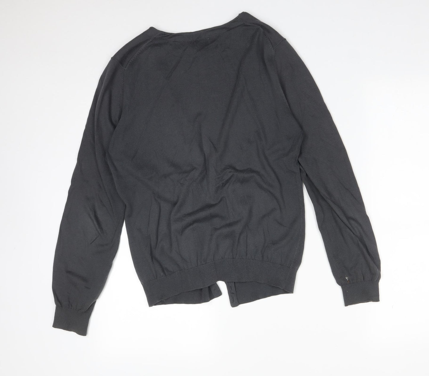H&M Womens Grey   Cotton Cardigan Jumper Size M