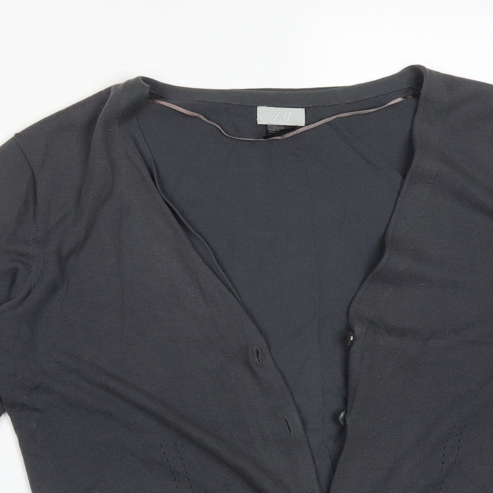 H&M Womens Grey   Cotton Cardigan Jumper Size M