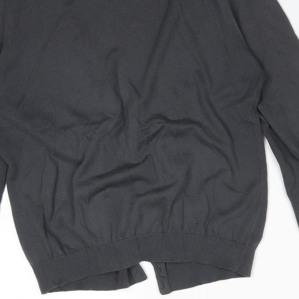 H&M Womens Grey   Cotton Cardigan Jumper Size M