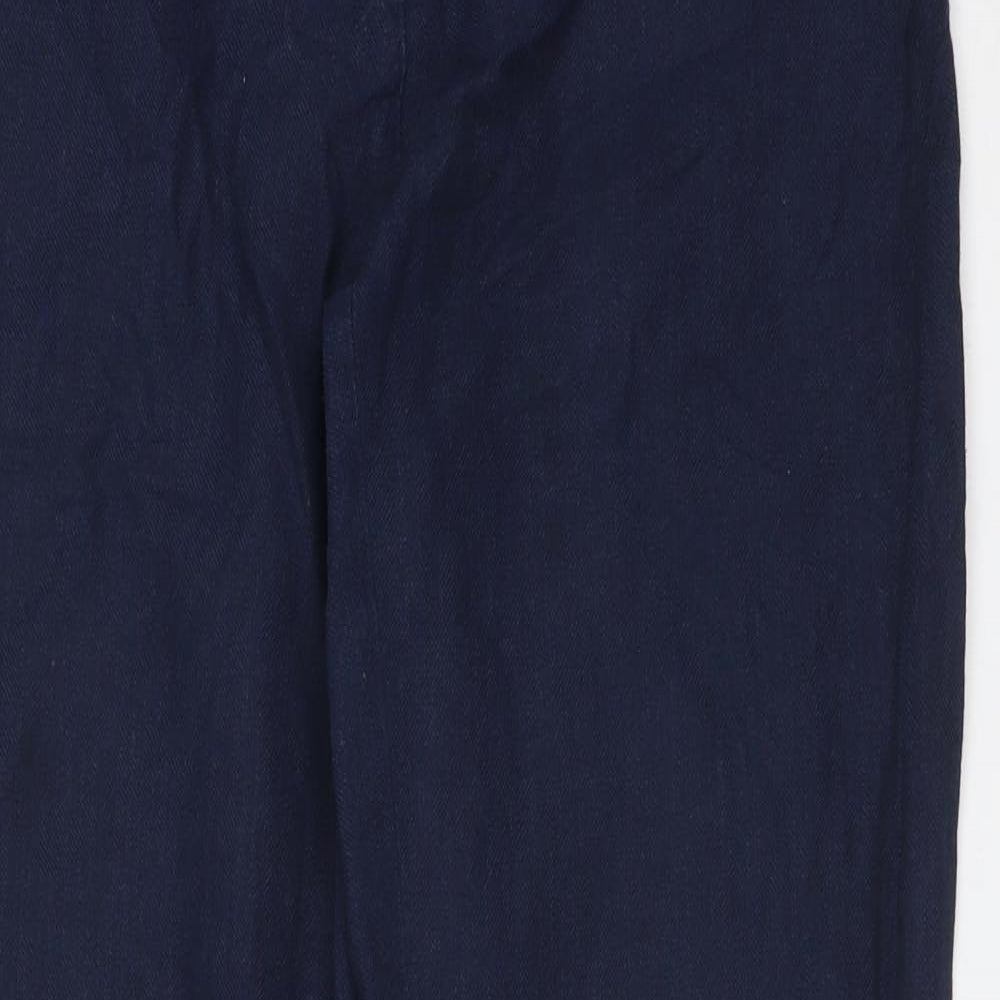 LAURA  ASHLEY Womens Blue  Cotton Trousers  Size 8 L28 in Regular