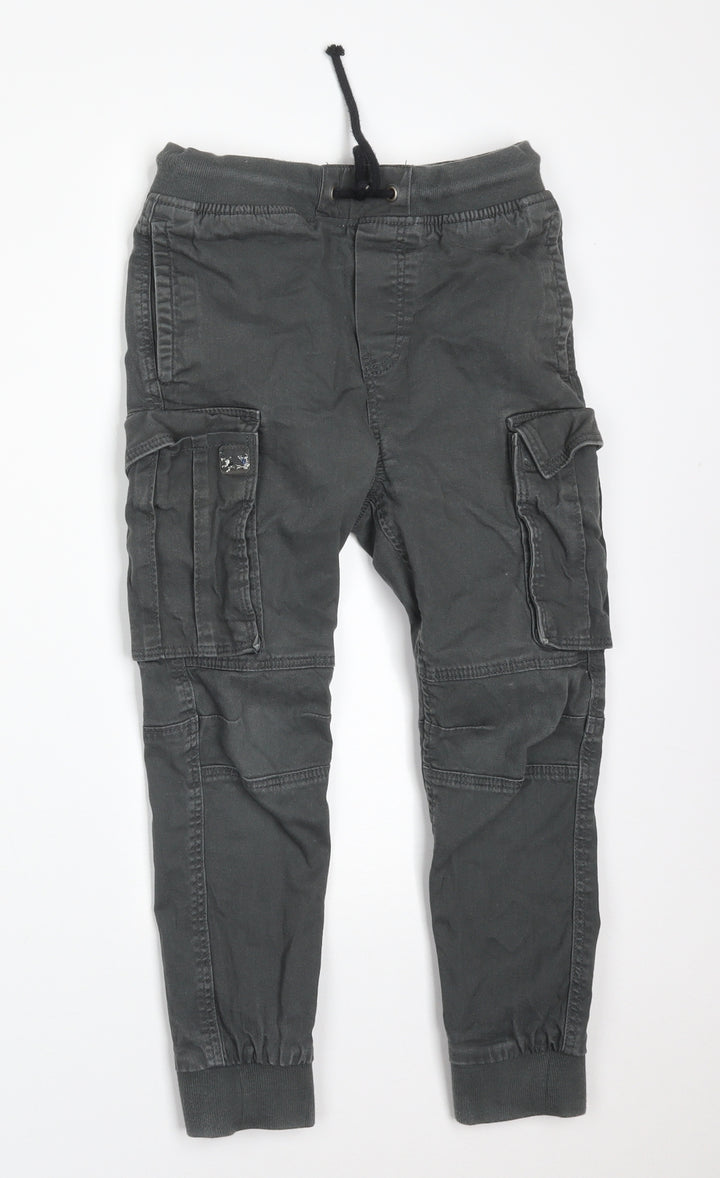 H&M Boys Grey  Cotton Cargo Trousers Size 9 Months  Regular