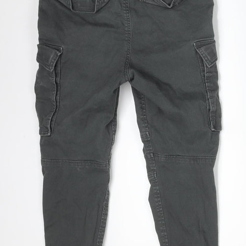 H&M Boys Grey  Cotton Cargo Trousers Size 9 Months  Regular