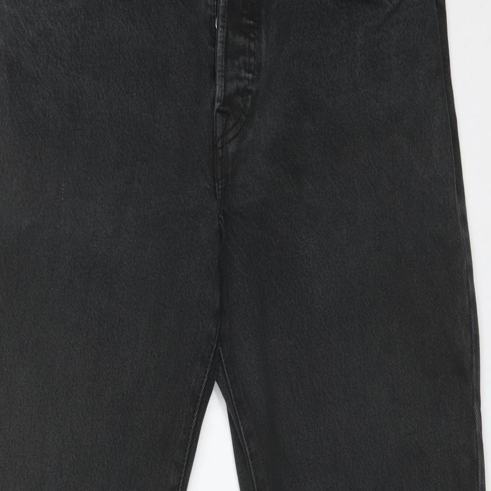 LEVIS Mens Black  Cotton Straight Jeans Size 32 L31 in Regular