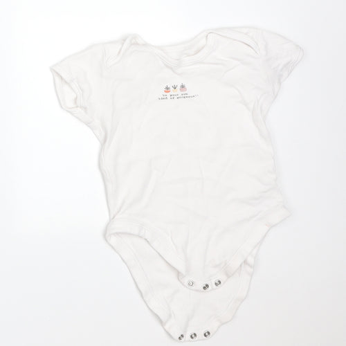 George Girls White  Cotton Bodysuit One-Piece Size 2-3 Years   - BE YOUR OWN KIND OF GORGEOUS