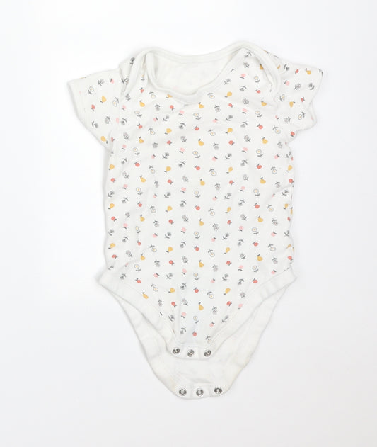 George Girls White Floral Cotton Bodysuit One-Piece Size 2-3 Years   - APPLES AND PEARS