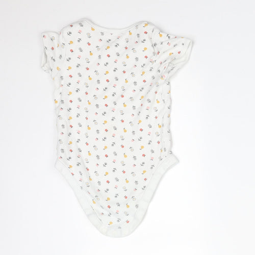 George Girls White Floral Cotton Bodysuit One-Piece Size 2-3 Years   - APPLES AND PEARS