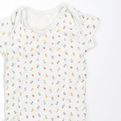 George Girls White Floral Cotton Bodysuit One-Piece Size 2-3 Years   - APPLES AND PEARS