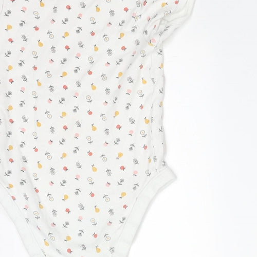 George Girls White Floral Cotton Bodysuit One-Piece Size 2-3 Years   - APPLES AND PEARS