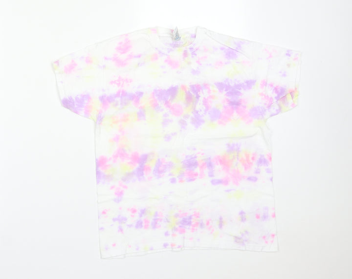 Fruit of the Loom Girls Multicoloured Cotton Basic T-Shirt Size 9-10 Years Round Neck