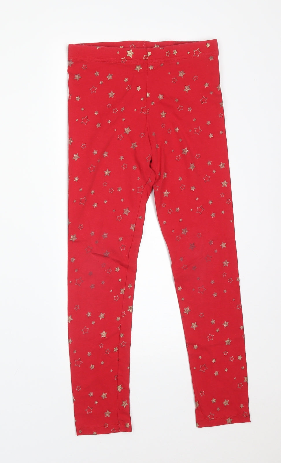 F&F Girls Red  Cotton  Trousers Size 8-9 Years  Regular  - STARS