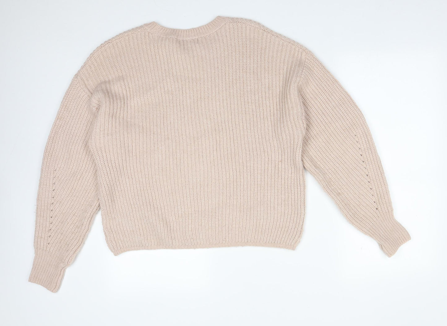 New Look Womens Pink  Acrylic Pullover Sweatshirt Size M
