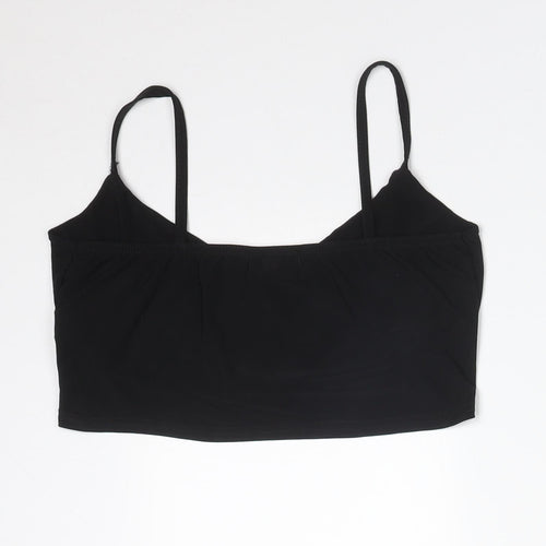 PRETTYLITTLETHING Womens Black  Polyester Camisole T-Shirt Size 10 Cowl Neck