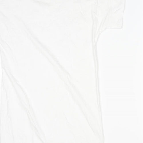 PRETTYLITTLETHING Womens White  Polyester T-Shirt Dress  Size 8  Mock Neck