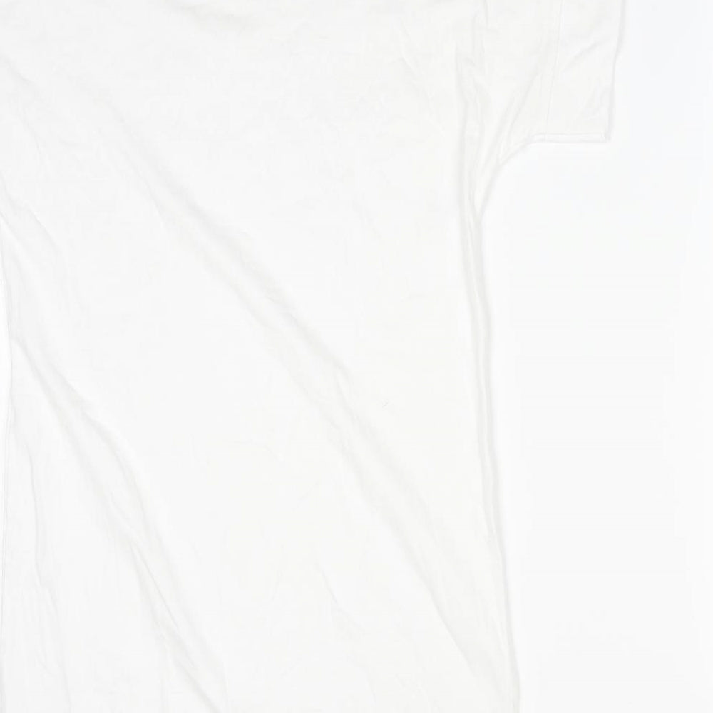 PRETTYLITTLETHING Womens White  Polyester T-Shirt Dress  Size 8  Mock Neck