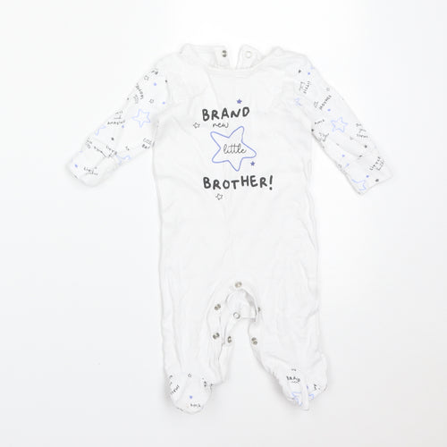 Matalan Boys Multicoloured Geometric Cotton Babygrow One-Piece Size 0-3 Months   - BARND NEW LITTLE BROTHER