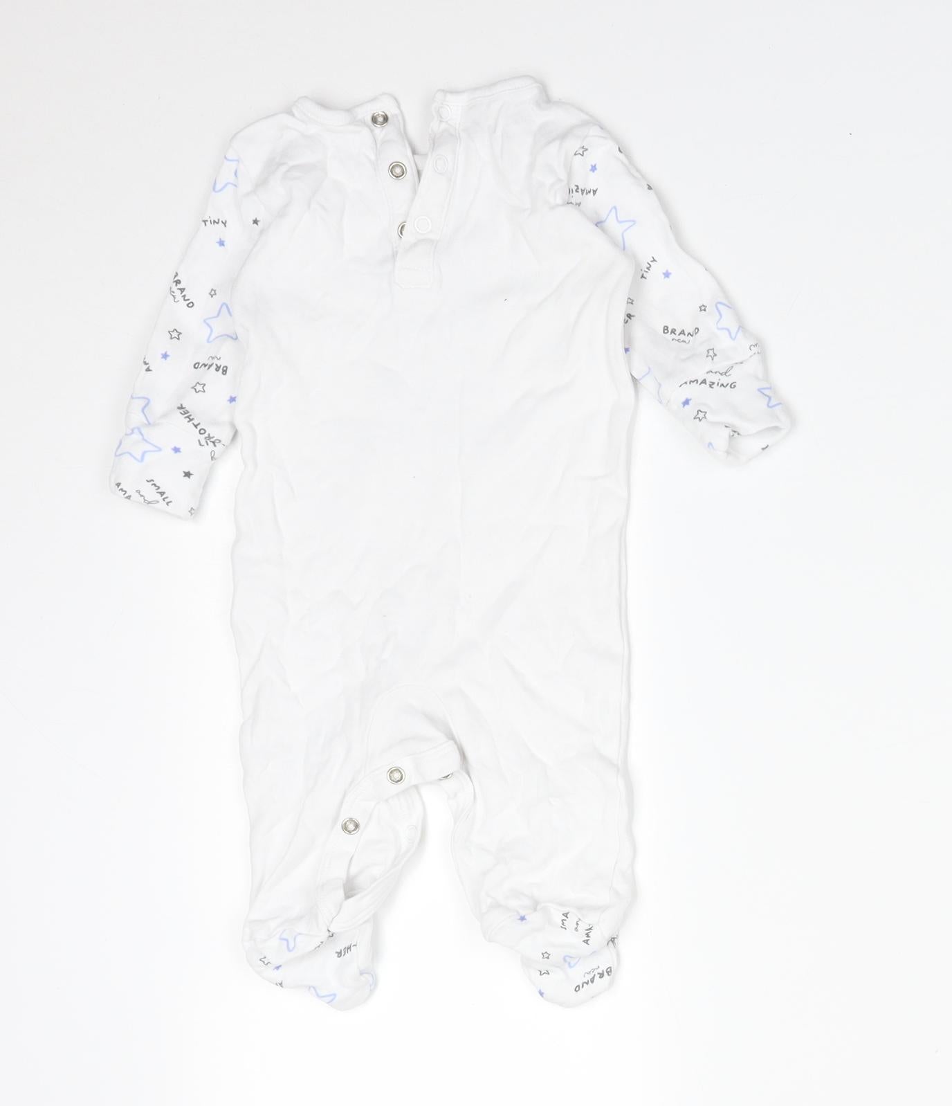Matalan Boys Multicoloured Geometric Cotton Babygrow One-Piece Size 0-3 Months   - BARND NEW LITTLE BROTHER