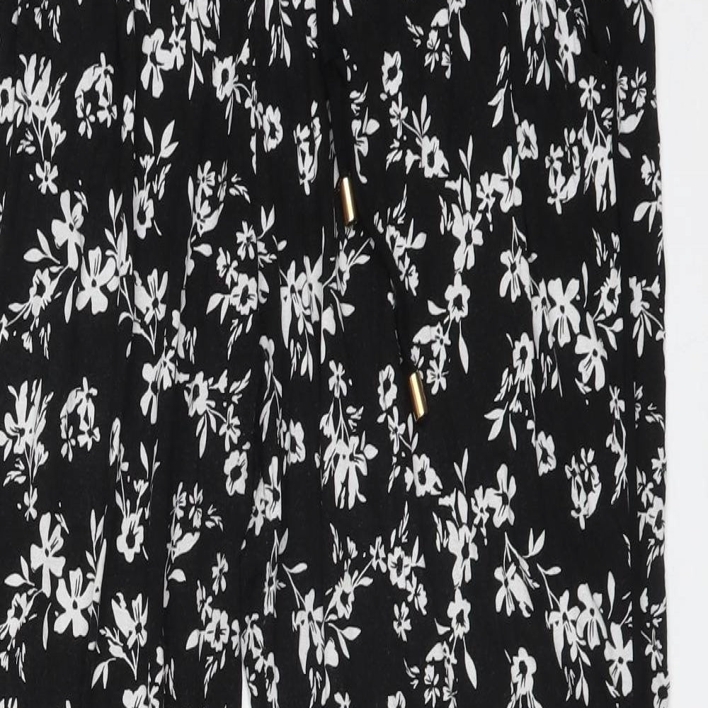 F&F Womens Multicoloured Floral Viscose  Trousers Size 14 L29 in Regular