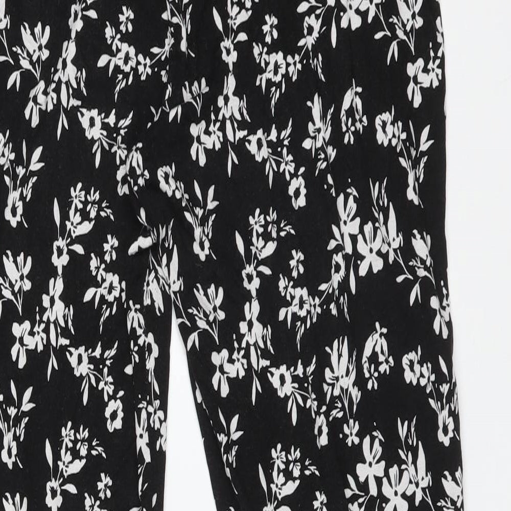 F&F Womens Multicoloured Floral Viscose  Trousers Size 14 L29 in Regular