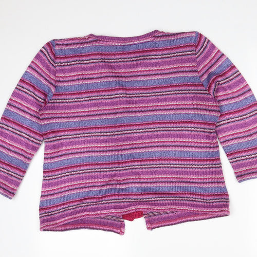 Per Una Womens Multicoloured  Striped Acrylic Cardigan Jumper Size L