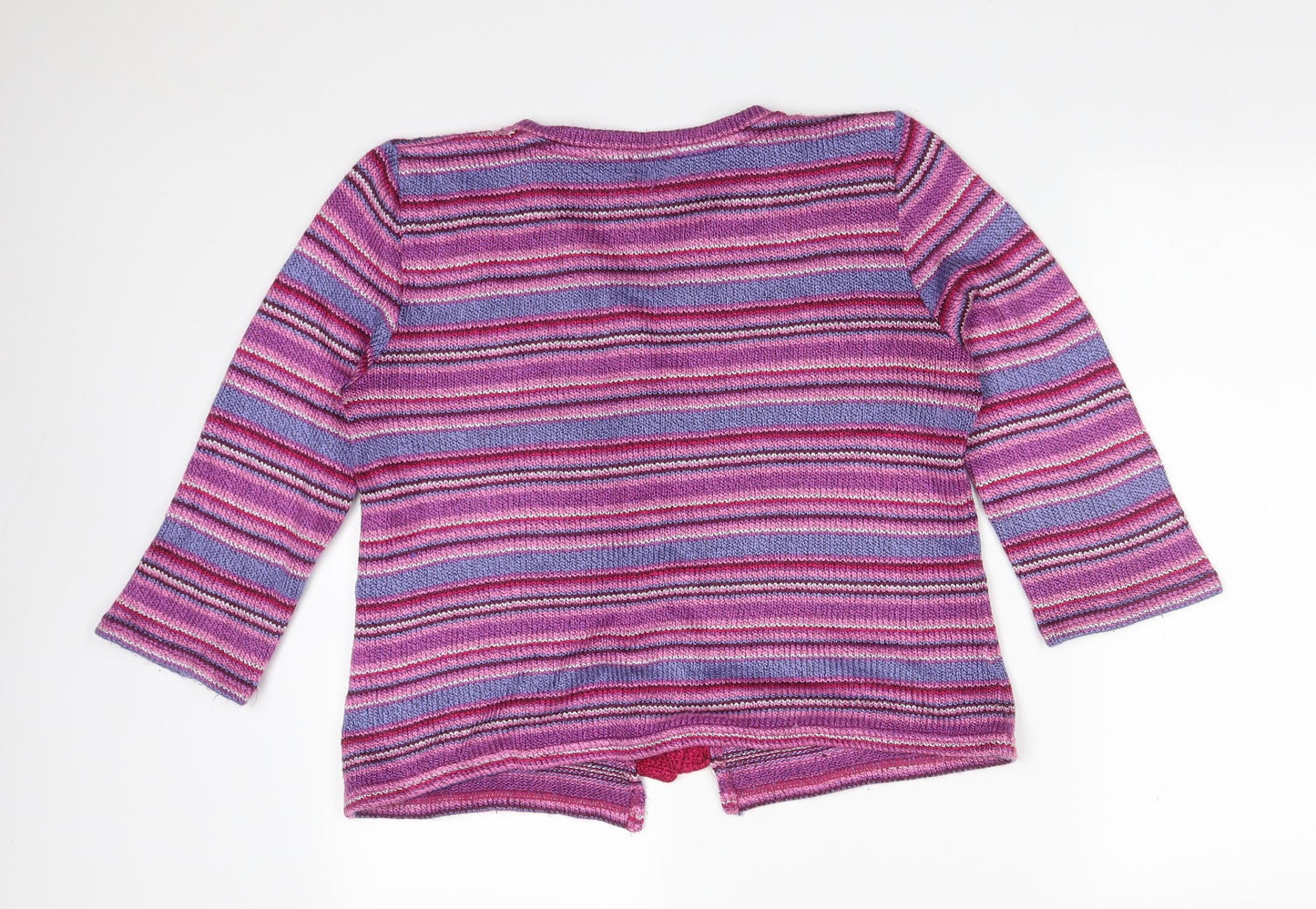 Per Una Womens Multicoloured  Striped Acrylic Cardigan Jumper Size L
