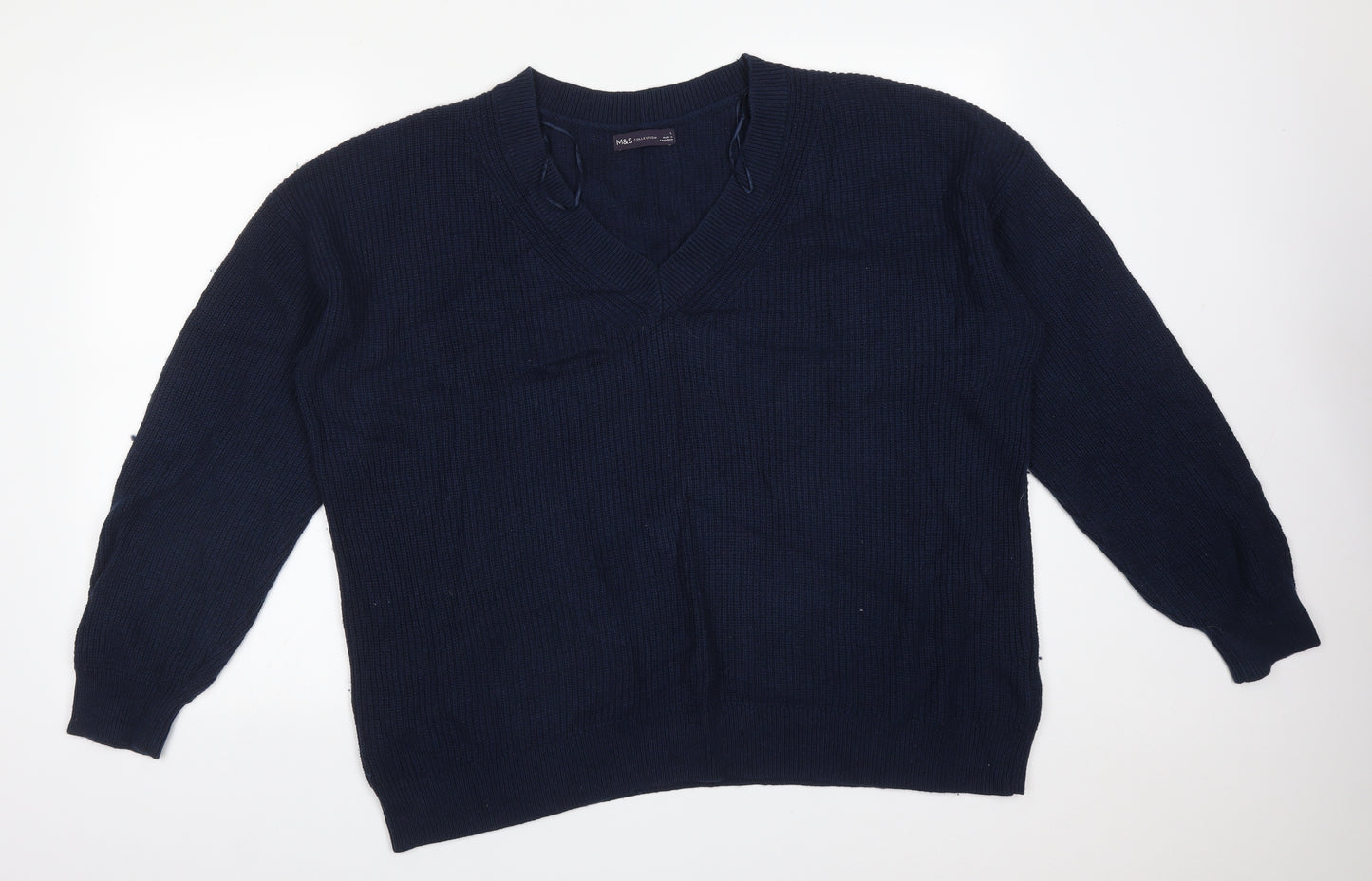 M&S Mens Blue  Cotton Pullover Sweatshirt Size L