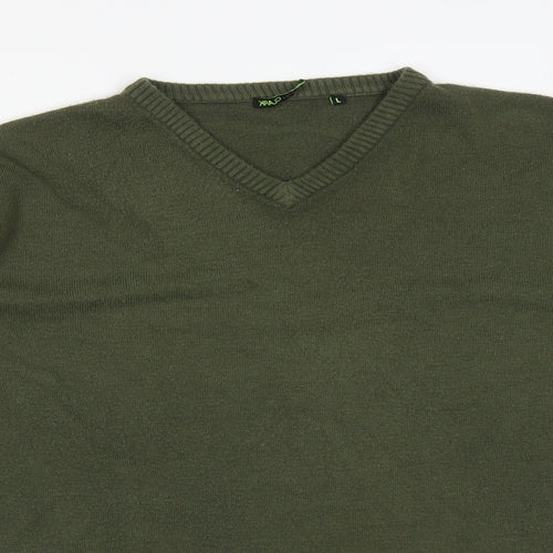 SIMON CLARK Mens Green  Acrylic Pullover Sweatshirt Size L
