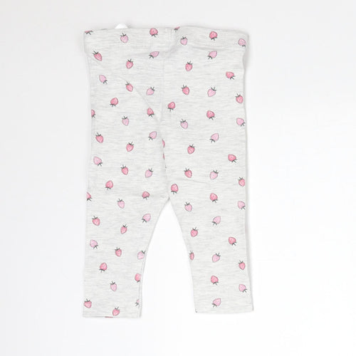 Primark Baby Grey  Cotton  Leggings Size 6-9 Months   - STRAWBERRIES