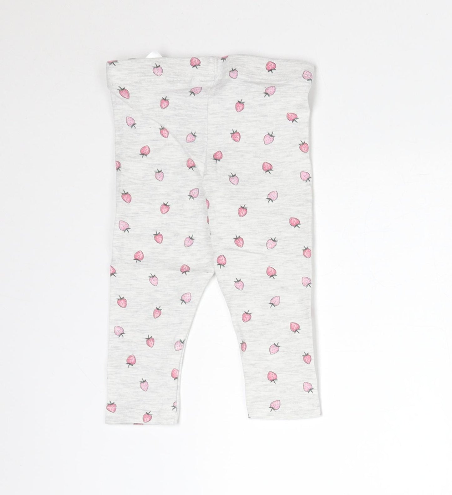 Primark Baby Grey  Cotton  Leggings Size 6-9 Months   - STRAWBERRIES