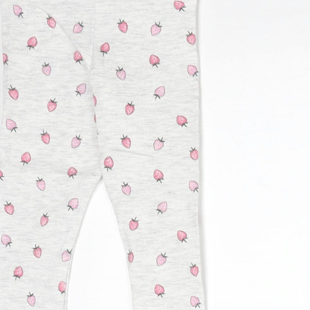 Primark Baby Grey  Cotton  Leggings Size 6-9 Months   - STRAWBERRIES