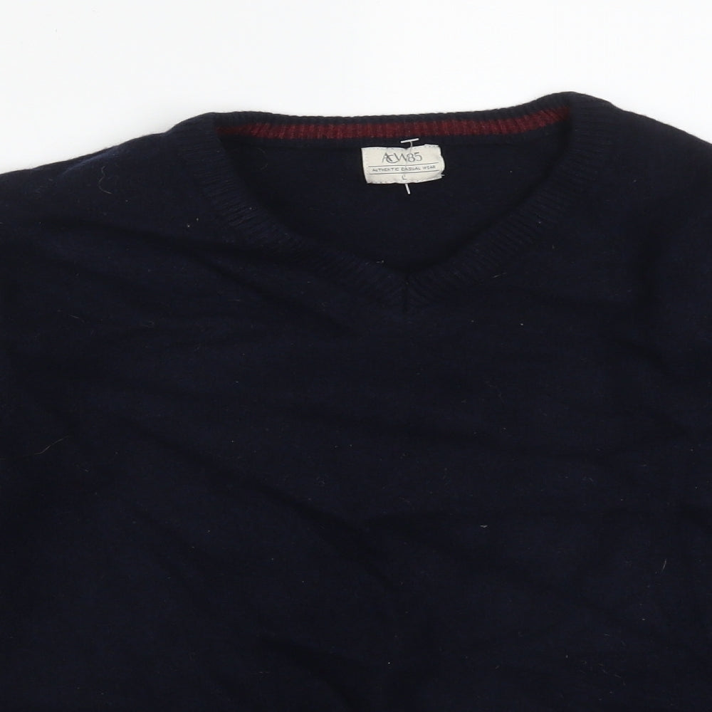 AUTHENTIC CASUAL WEAR Mens Blue  Wool Pullover Sweatshirt Size L