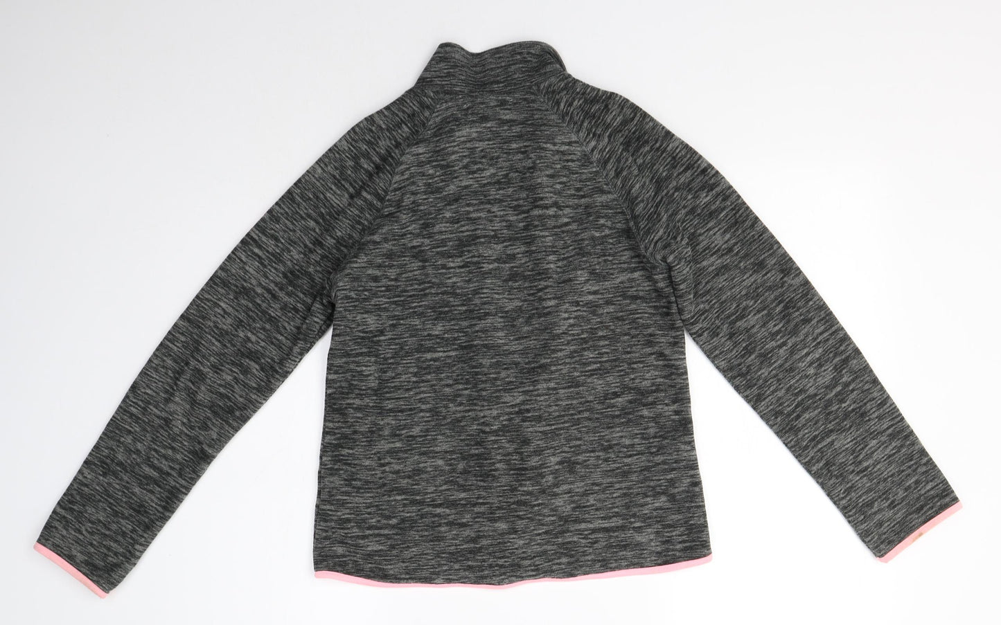 H&M Girls Grey High Neck  Polyester Full Zip Jumper Size 12-13 Years