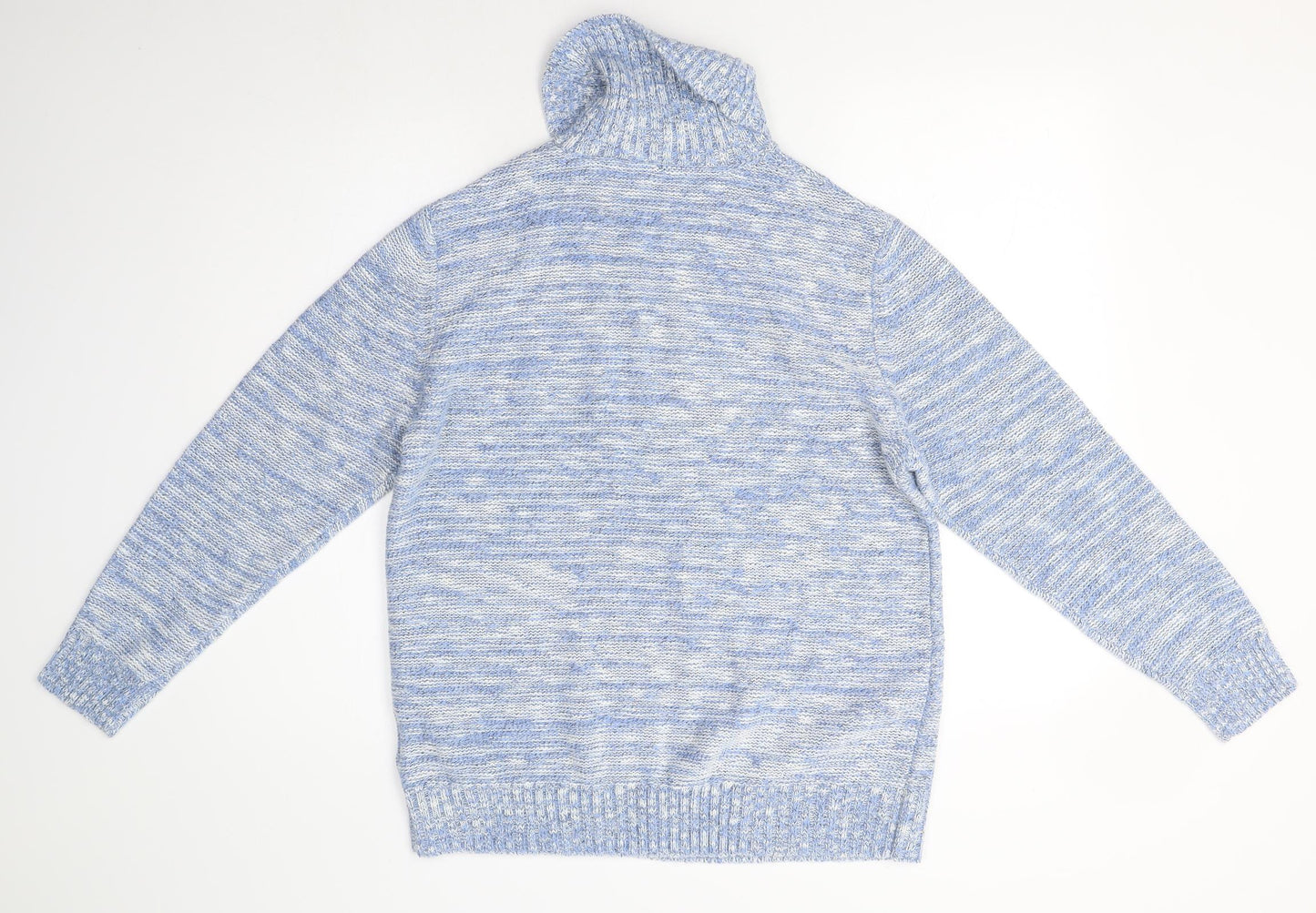 Preworn Womens Blue High Neck  Acrylic Pullover Jumper Size 16