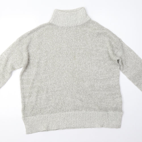 New Look Womens Grey High Neck  Acrylic Pullover Jumper Size M