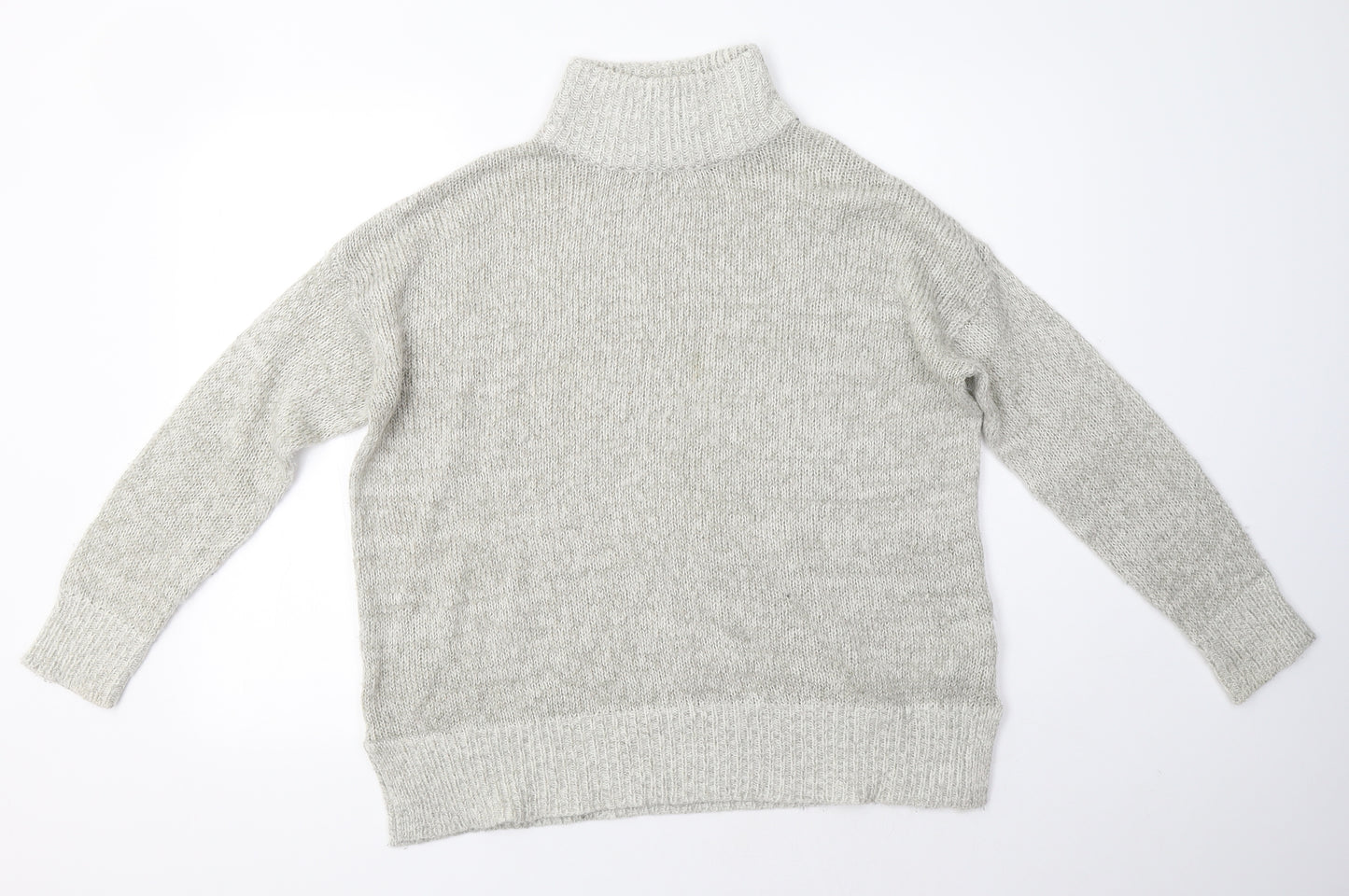 New Look Womens Grey High Neck  Acrylic Pullover Jumper Size M